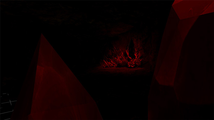 Screenshot of the game The Abyss, showing a part of the crystal cave