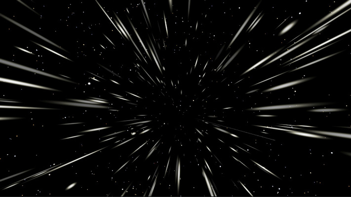 Screenshot of the game The Abyss, showing the pov of the player inside the spaceship looking outside at the start of the game